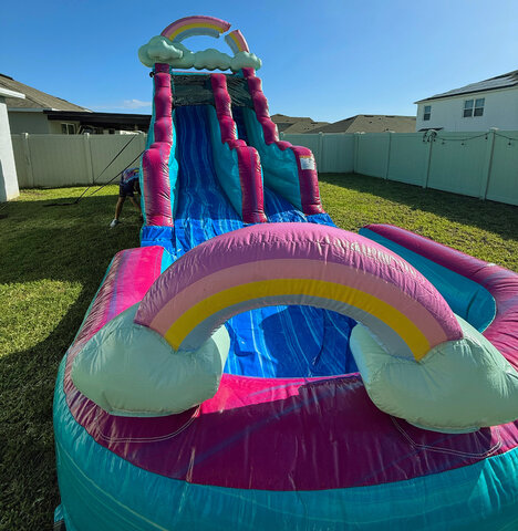 15ft Rainbow Rush Water Slide Rental