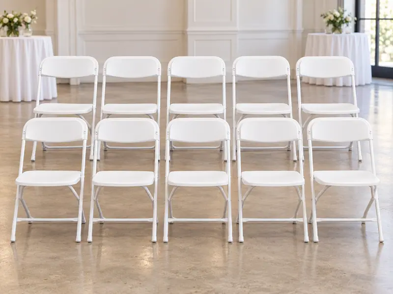 White folding event chair