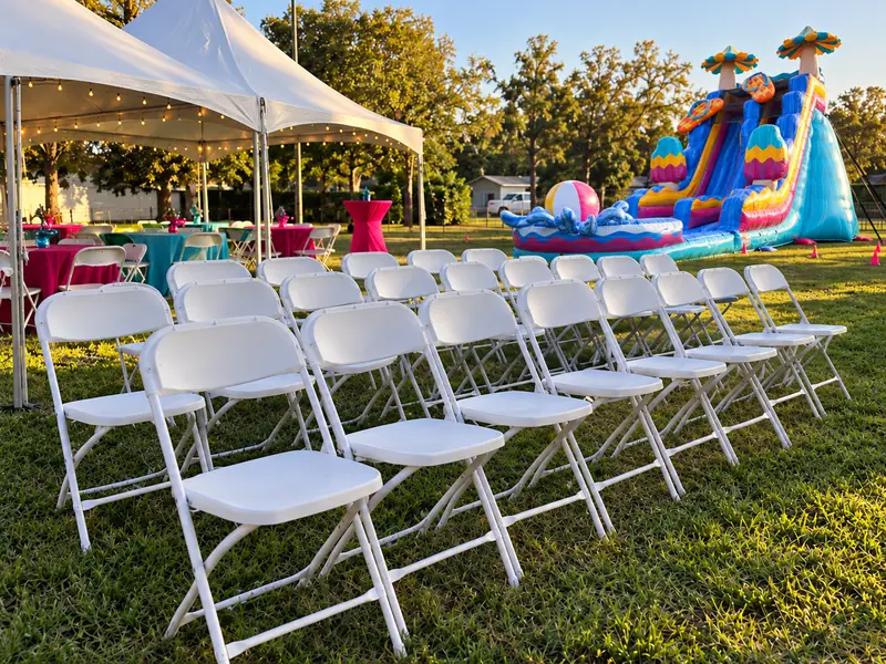 Millers Jump Time tables and chairs setup